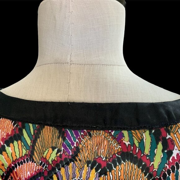 Velvet Heart Colorful Silky Slit Shoulder Short Sleeve Top Sz S #10A - Picture 6 of 10